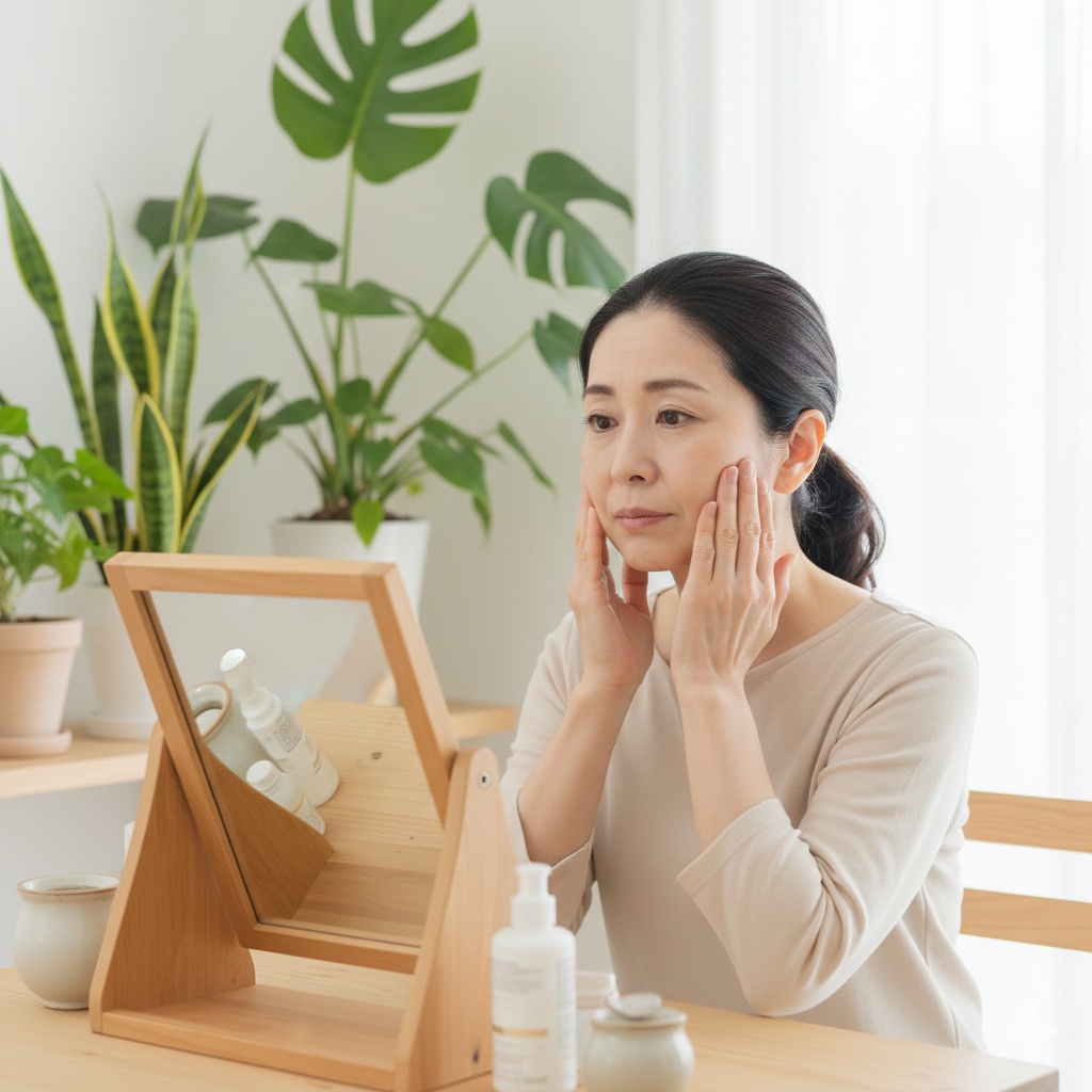 肌のたるみに悩む女性